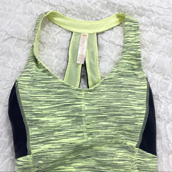 Lucy yellow and gray size XS Perfect Core halter tank top - Picture 3 of 7
